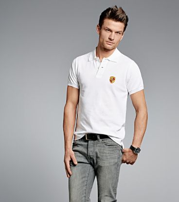 Picture of Men's Porsche Crest Polo Shirt in White